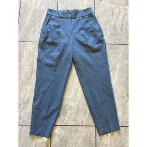 Express Pants Womens 6 Regular Slate Blue Stylist Pleated Tapered Dress Work